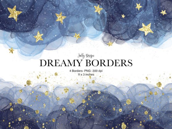 Blue Dreamy Border Clip Art: Elevating Creativity with Aesthetic Appeal