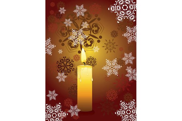 Candle and Snowflakes: Winter Design Assets
