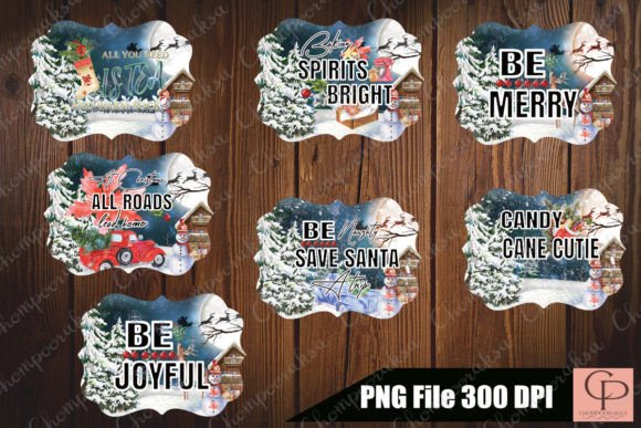 Christmas Ornamental Label Frames for Modern Design Projects