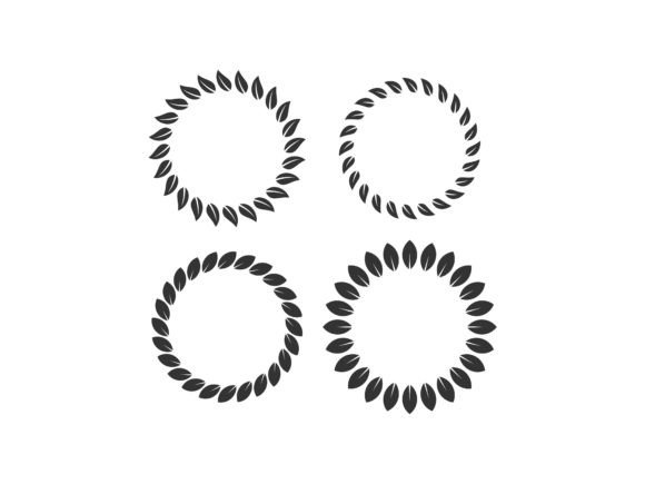 Circle Leaves Frame Set Botany Logo