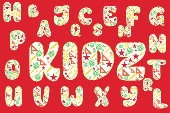 Creative Alphabet Vector Kids Fonts for Modern Design Projects