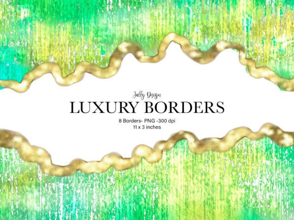 Elevate Your Designs with Tropical Iridescent Green Borders