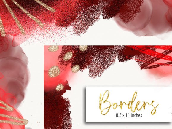 Enhancing Creativity and Professionalism with Red Black Alcohol Ink Border Clip Art