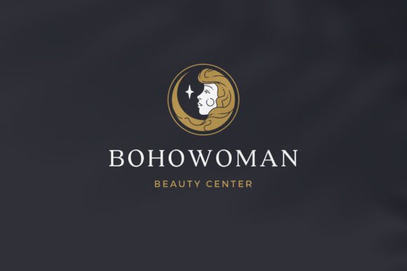 Female Profile in Crescent Logotype: A Timeless Design for Modern Branding