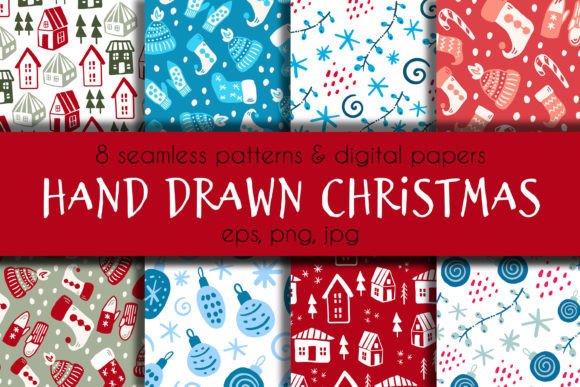 Hand Drawn Christmas Patterns Papers