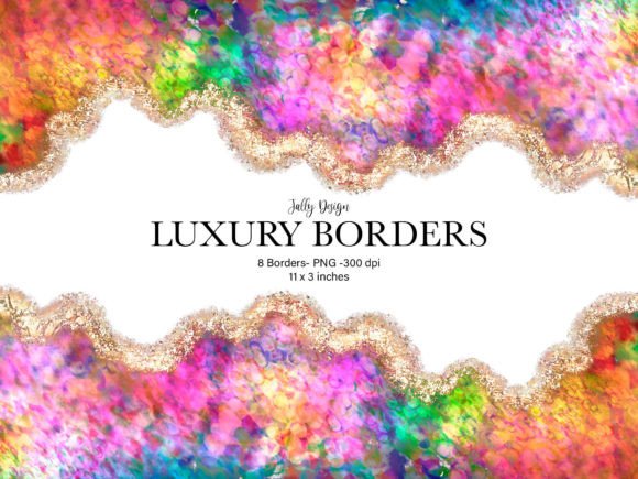 Holographic Textures Borders Clip Art: Add Spark to Your Designs