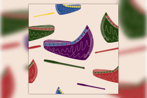 Oblique Native American Canoe Pattern for Creative Projects