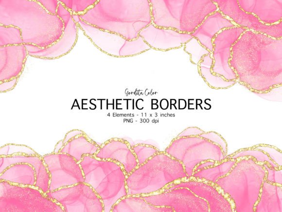 Pastel Pink Agate Borders: A Versatile Design Element for Digital and Print Use