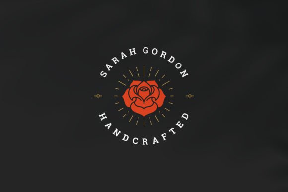 Red Rose Bud Minimalist Round Logo for Stylish Branding