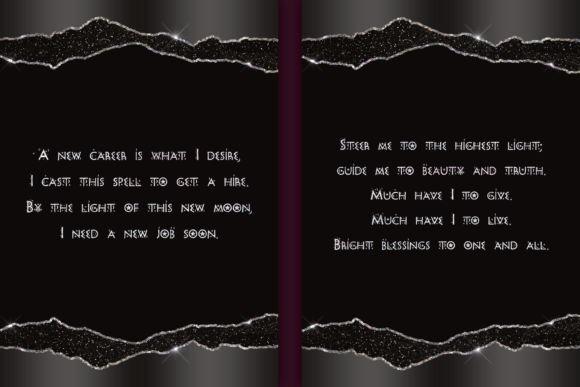 Witch Spell Designs with a Black Background