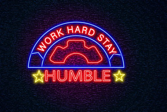 Work Hard Humble Editable Lettering Neon: A Modern Approach to Motivational Design