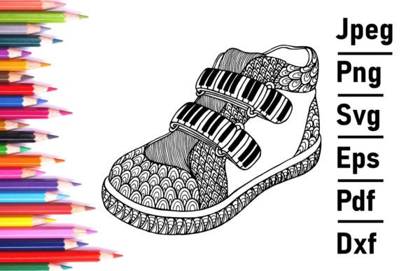 Zentangle Kids Shoe Coloring Book DXF: Creative Possibilities for All